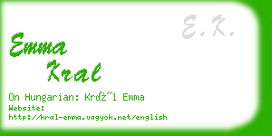 emma kral business card